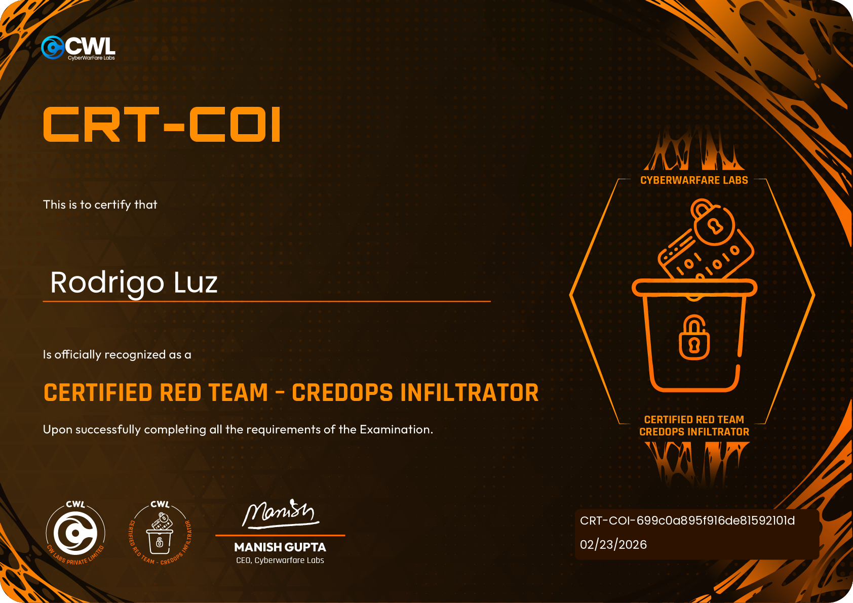 Certified Red Team — CredOps Infiltrator (CRT‑COI)