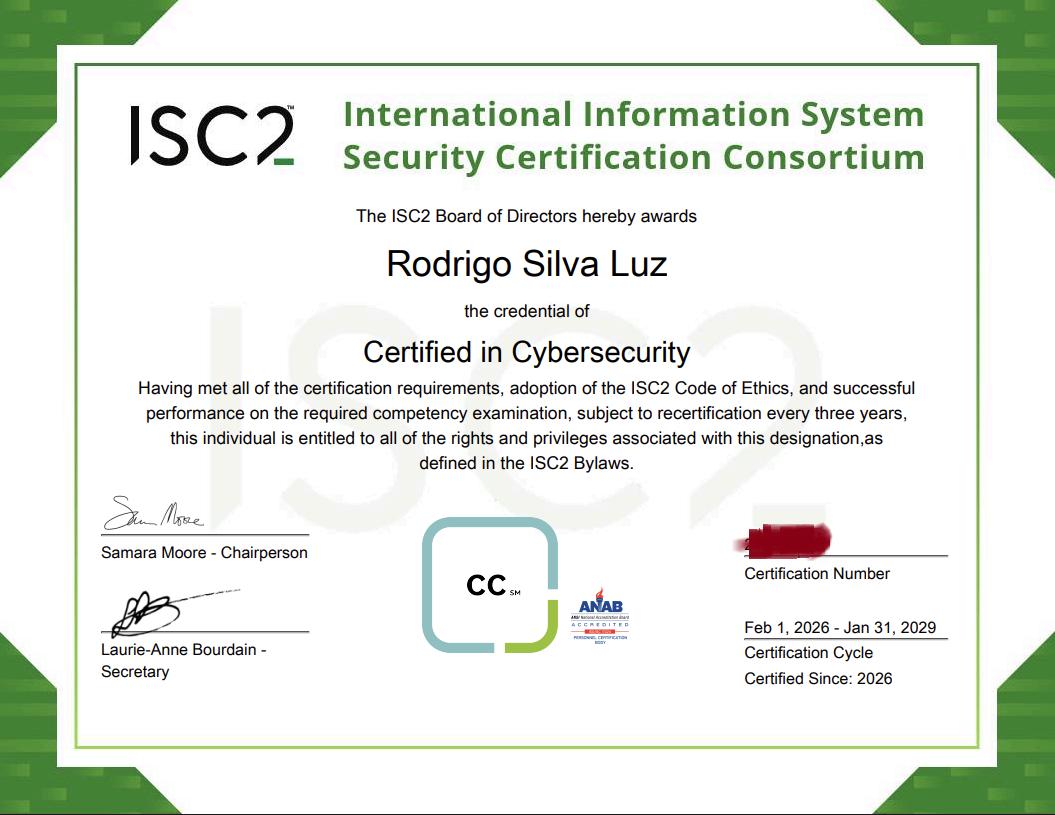 Certified in Cybersecurity (CC)